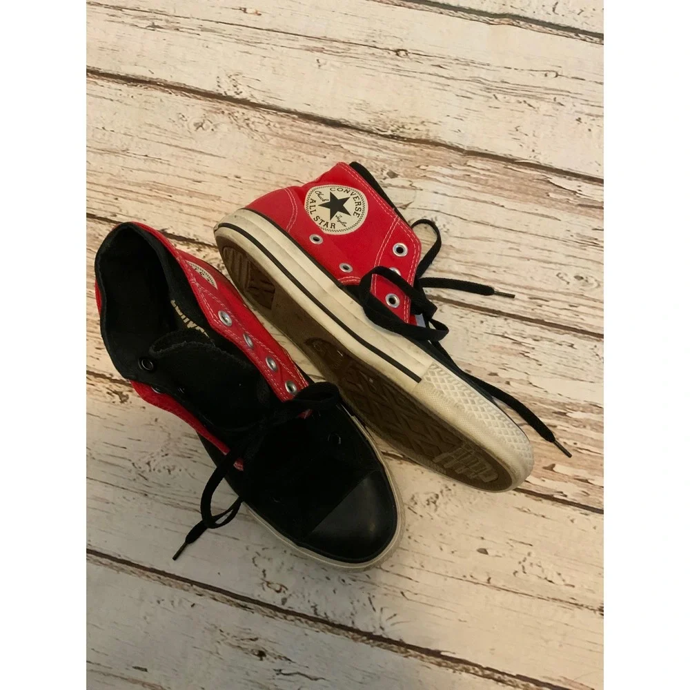 Converse Chuck Taylor All Star High Top Double Layer Red‎ Black Sneakers M 6 W 8 - Picture 2 of 3